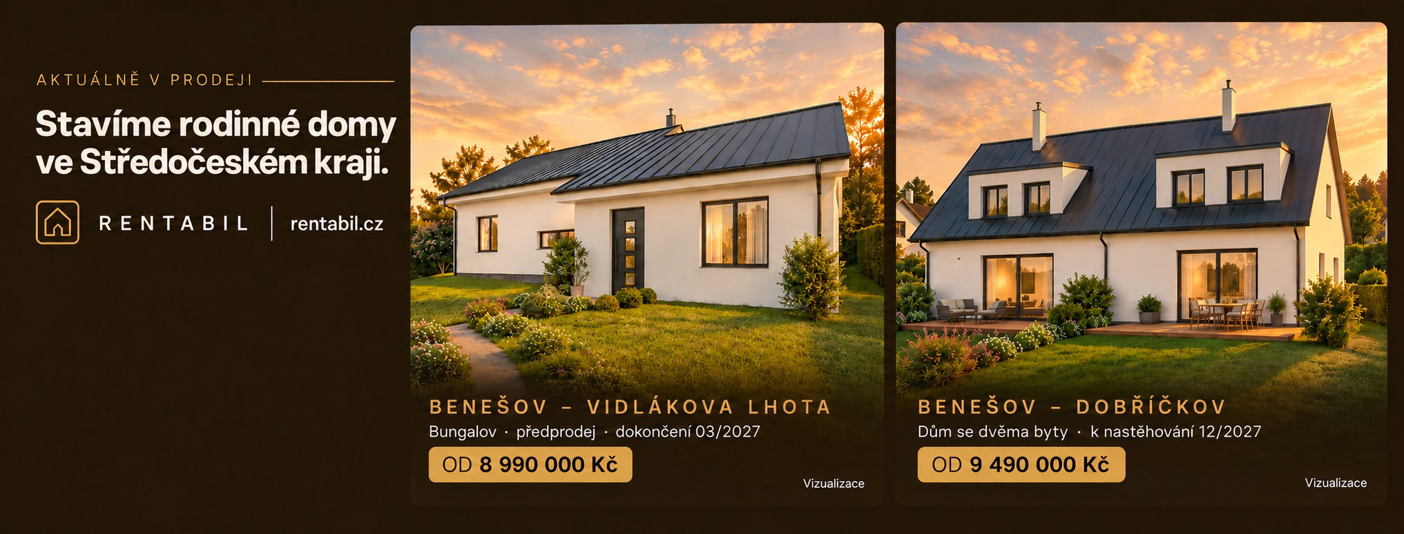 Aktuálně v prodeji – Benešov Vidlákova Lhota a Dobříčkov